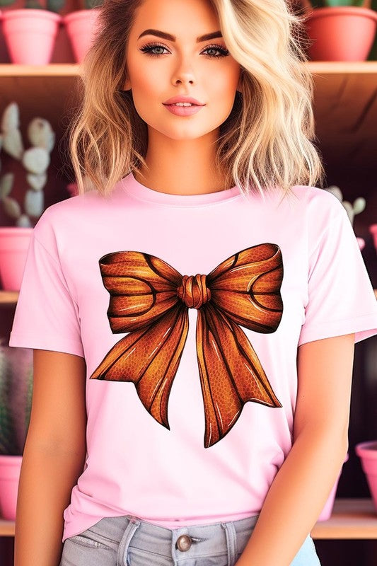 Coquette Basketball Bow Graphic Tee