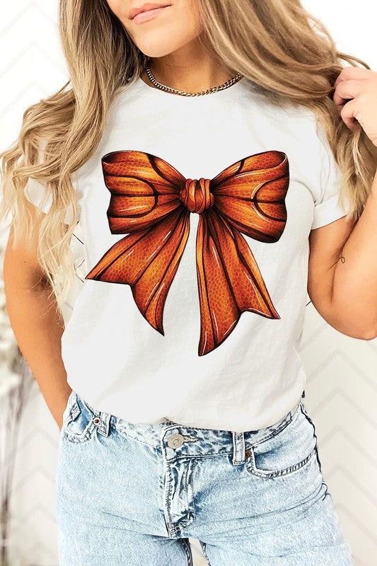 Coquette Basketball Bow Graphic Tee