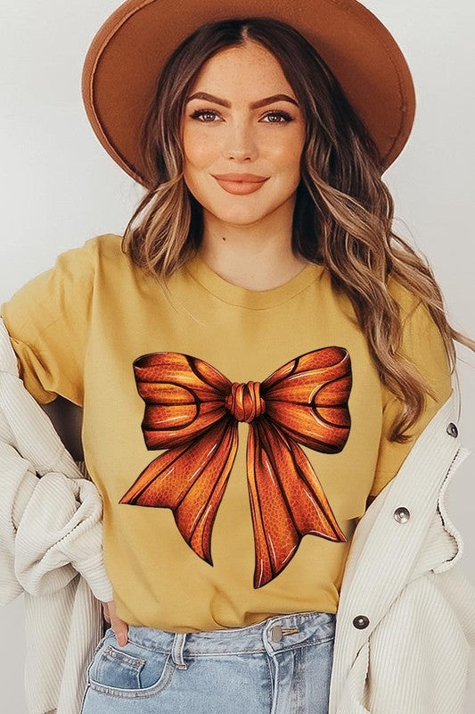 Coquette Basketball Bow Graphic Tee