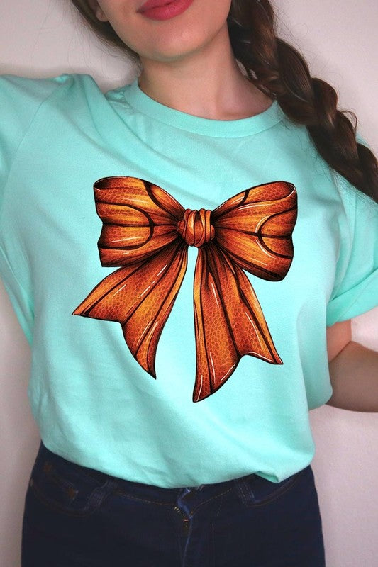 Coquette Basketball Bow Graphic Tee