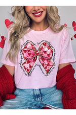 Faux Glitter Valentine Bow You Are Graphic Tee