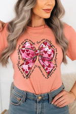 Faux Glitter Valentine Bow You Are Graphic Tee