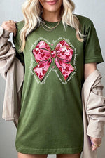 Faux Glitter Valentine Bow You Are Graphic Tee