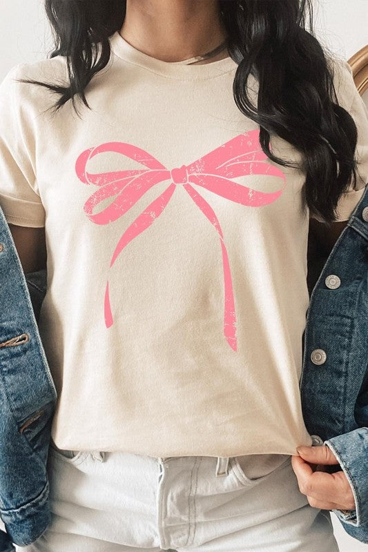 Pink Valentine Bow Graphic Tee