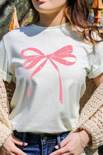 Pink Valentine Bow Graphic Tee