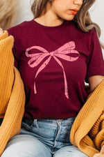 Pink Valentine Bow Graphic Tee