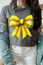 Retro Softball Bow Graphic Tee