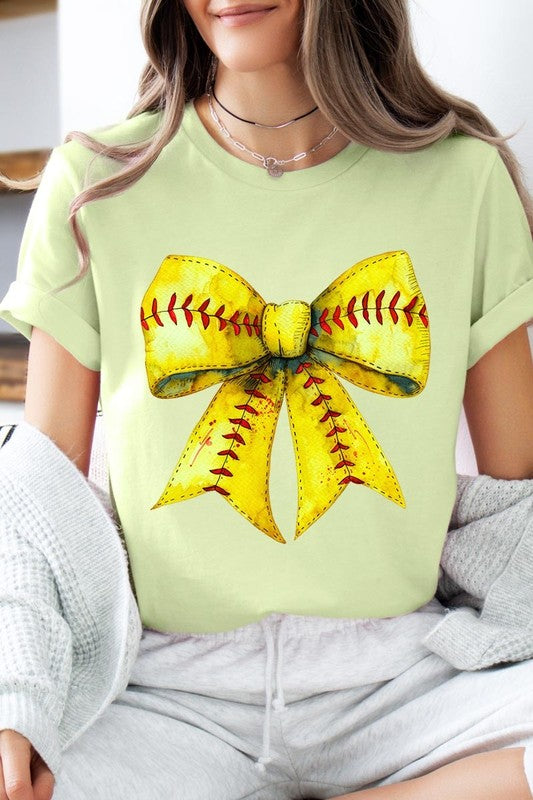 Retro Softball Bow Graphic Tee