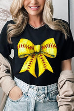 Retro Softball Bow Graphic Tee