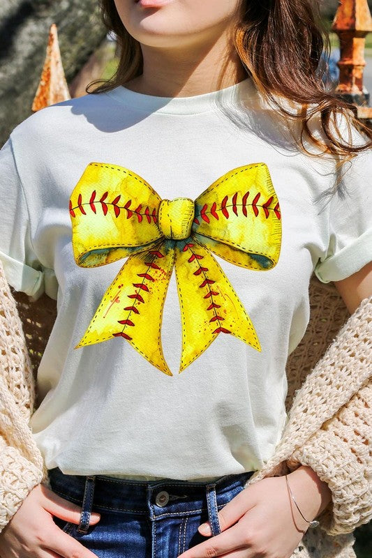 Retro Softball Bow Graphic Tee