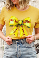 Retro Softball Bow Graphic Tee