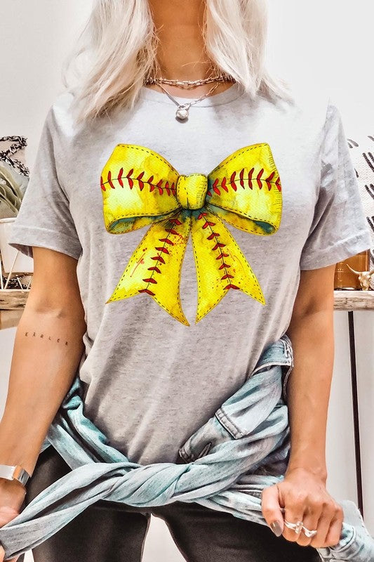 Retro Softball Bow Graphic Tee