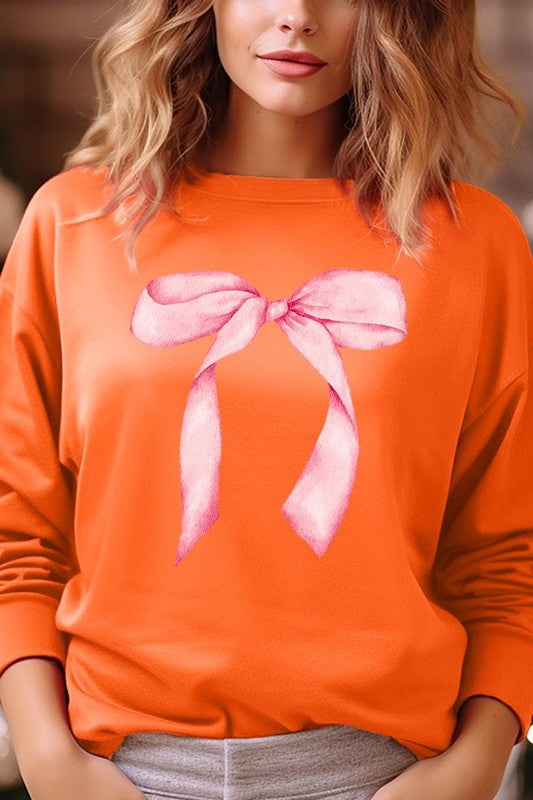 Pink Coquette Bow Graphic Sweatshirt