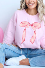 Pink Coquette Bow Graphic Sweatshirt