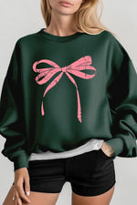 Pink Valentine Bow Graphic Sweatshirt