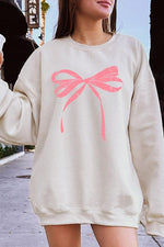 Pink Valentine Bow Graphic Sweatshirt