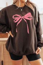 Pink Valentine Bow Graphic Sweatshirt