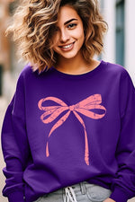 Pink Valentine Bow Graphic Sweatshirt