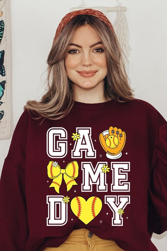 Softball Game Day Graphic Sweatshirt