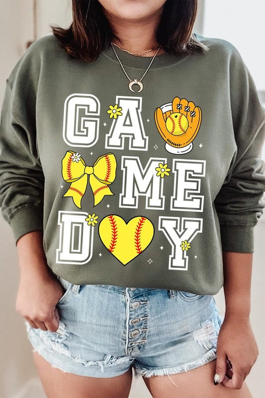 Softball Game Day Graphic Sweatshirt