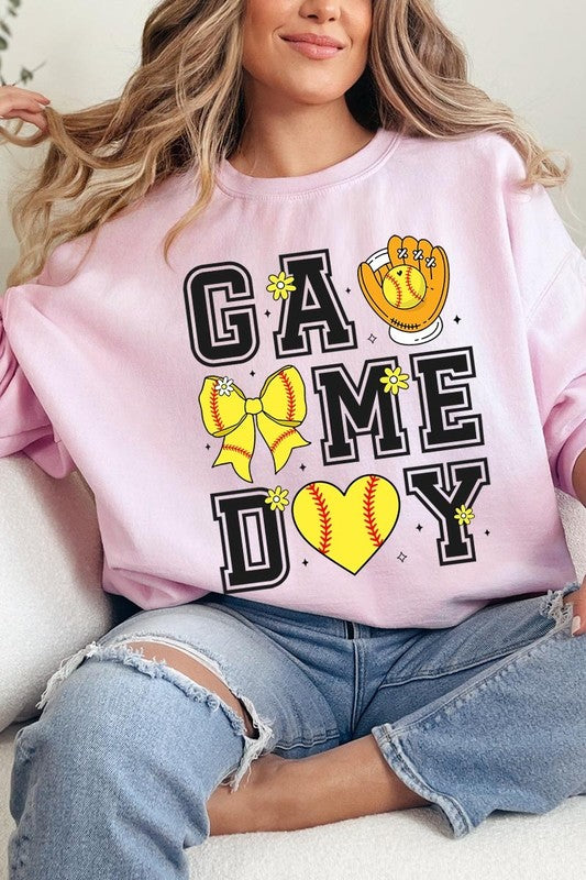 Softball Game Day Graphic Sweatshirt