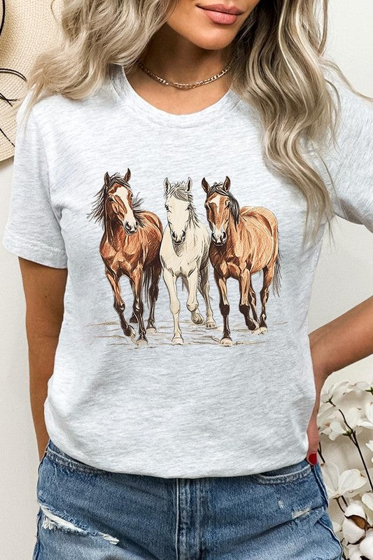 Three Horses Western Graphic Tee