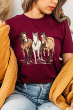 Three Horses Western Graphic Tee