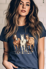 Three Horses Western Graphic Tee