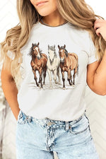 Three Horses Western Graphic Tee