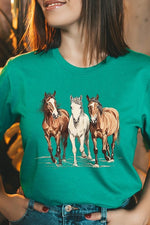 Three Horses Western Graphic Tee