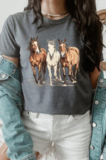 Three Horses Western Graphic Tee