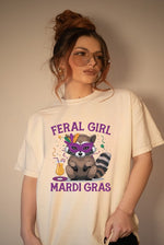 Feral Girl Mardi Gras Graphic Short Sleeve Tee