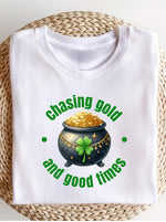 Chasing Gold and Good Times Graphic Crew Neck Tee