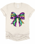 Mardi Gras Bow Graphic Short Sleeve Tee