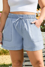Kimberly Plus Size Drawstring High Waist Denim Shorts