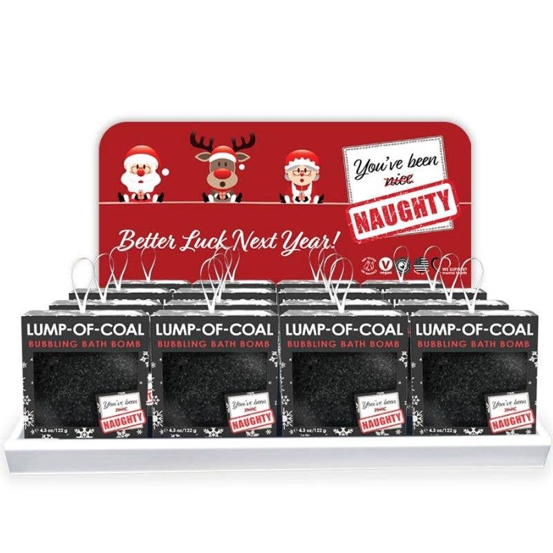 Stocking Stuffer Best Seller! Lump-of-Coal Bath Bomb Displ