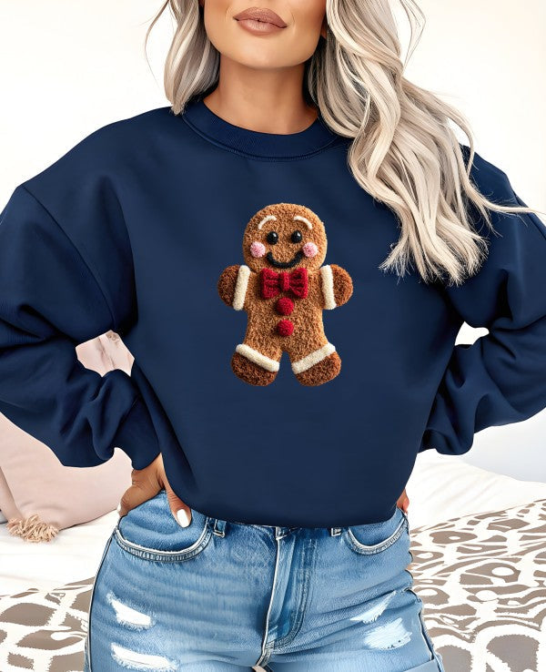 Crochet Latch Hook Gingerbread Graphic Sweatshirt