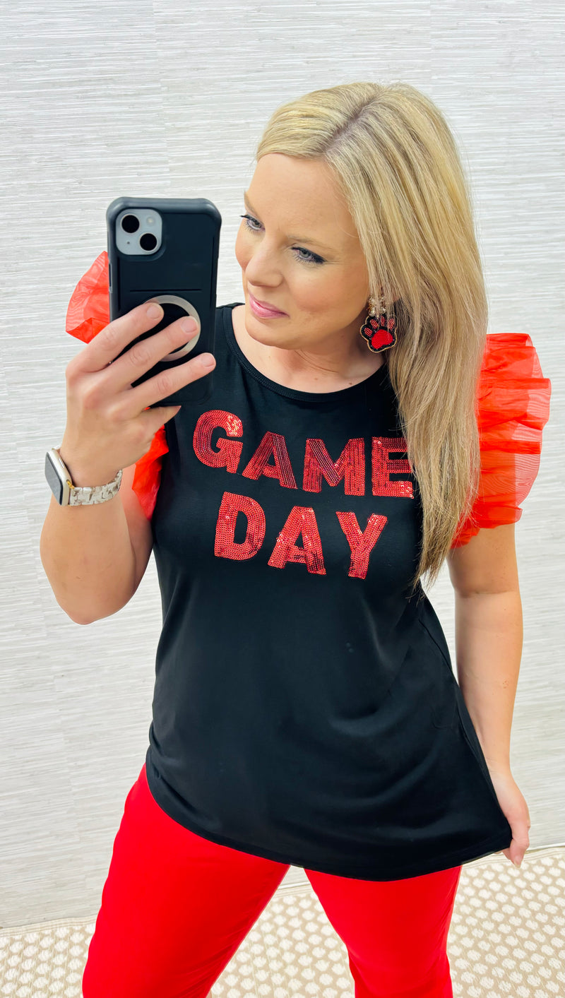 Red/Black Game Day Top