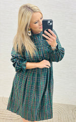 Green Plaid Holiday Dress