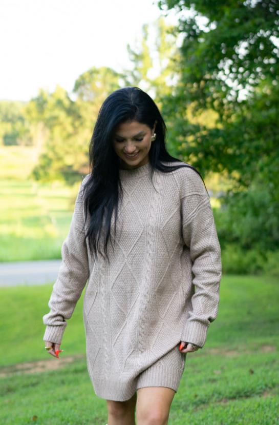Aura Cable Knit Sweater Dress – ShopCottonBelles