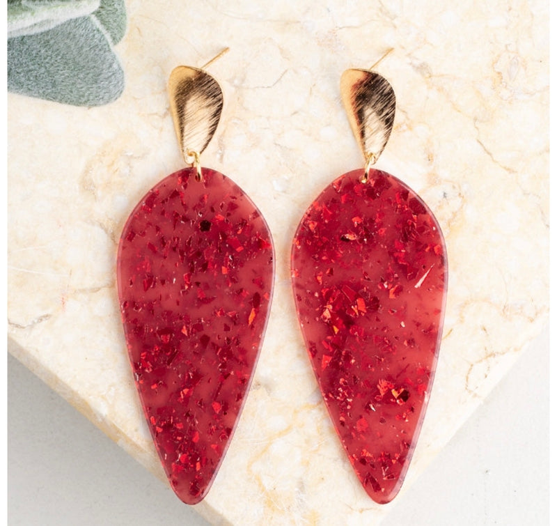 Red Teardrop Earrings