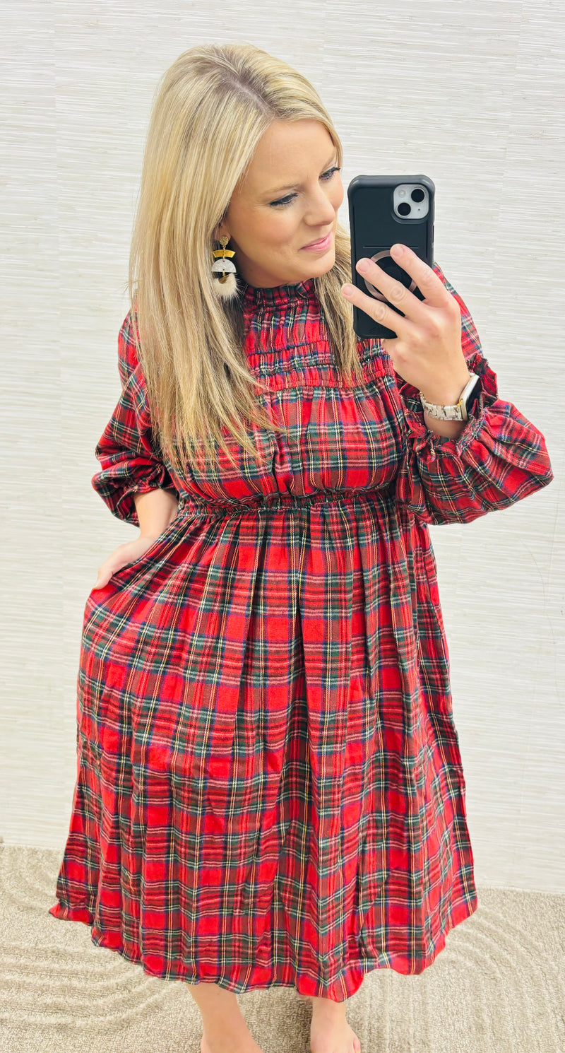 Red Plaid Holiday Dress