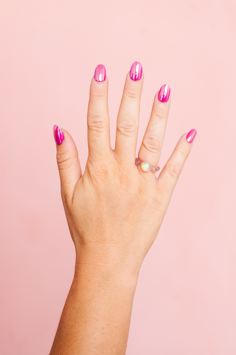 Pink Chrome | Bright Pink Mirror Chrome Press-On Nails Set
