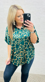 Green Taupe Mix Pattern Blouse