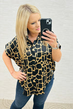 Black Taupe Mix Pattern Blouse