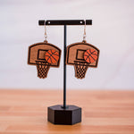 Basketball Goal with 3D Basketball Dangles Sports Earrings