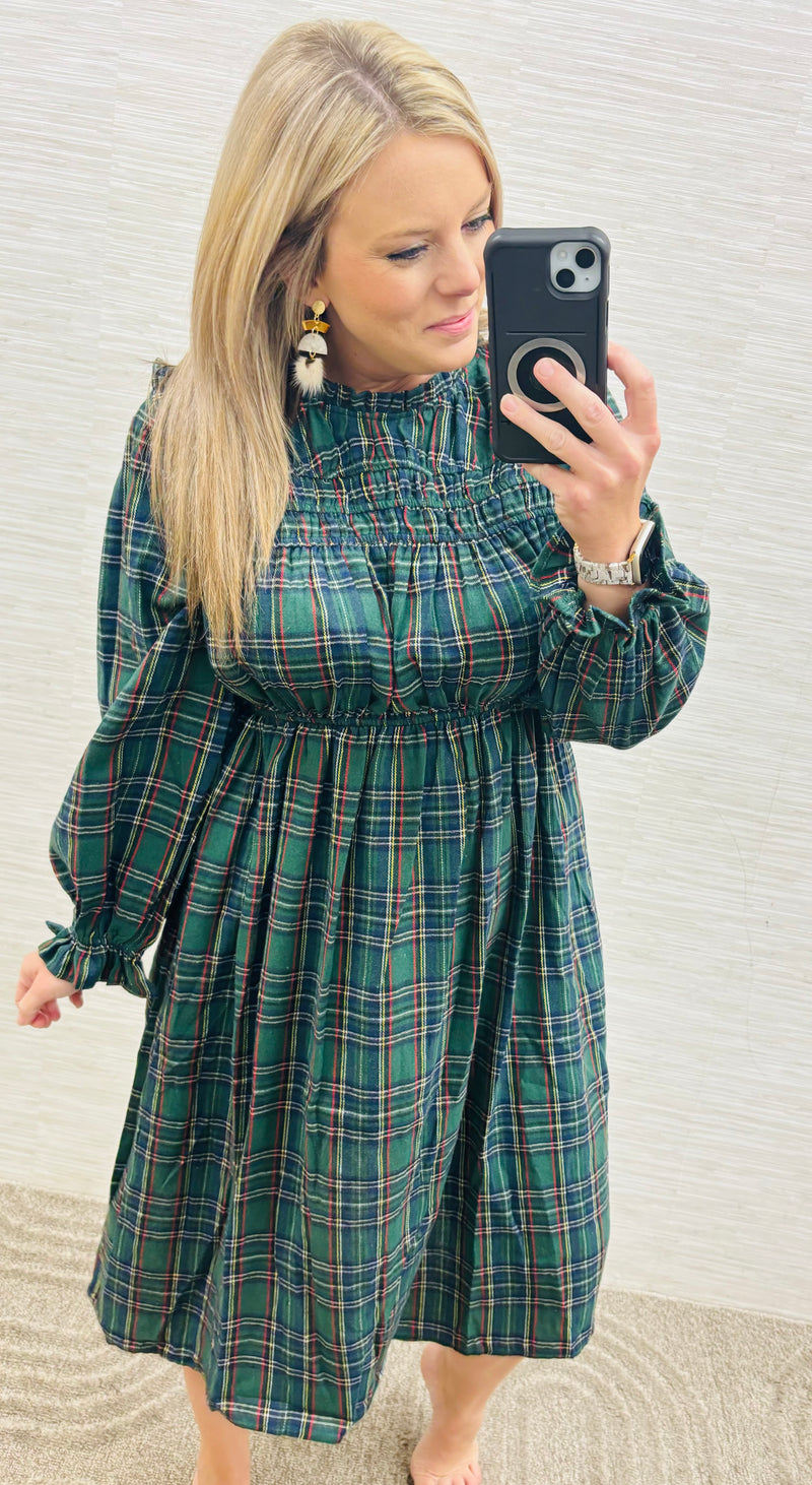 Green Plaid Holiday Dress