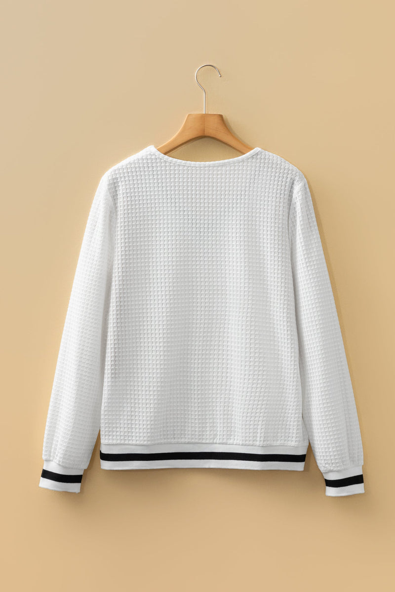 Greta Trim Pullover Waffle Top