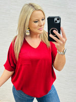 Jodie Red Basic Blouse