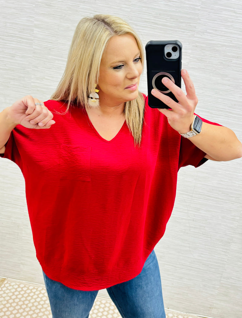 Jodie Red Basic Blouse